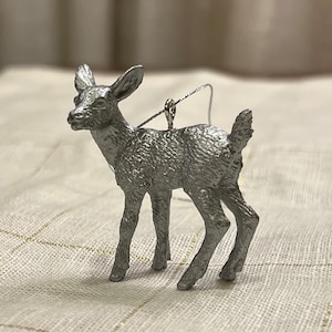 Hand-Painted Silver Mini Fawn (Deer) Ornament