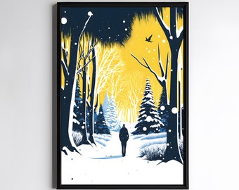 Art mural imprimé | Affiche d'hiver | Décoration de la maison | Généré par l'IA