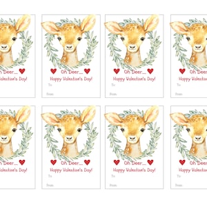 Animaux mignons des bois, Choisissez 1 des 8 choix, Cartes de Saint-Valentin pour enfants, Imprimables numériquement, Saint-Valentin des animaux des bois, à partir des étiquettes
