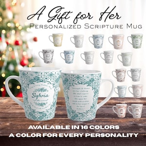 Custom Proverbs 31 Mug, Loving Kindness Latte Cup, China-Inspired Floral, name with meaning mug, Proverbs31 gift, 16 Different Mug Colors
