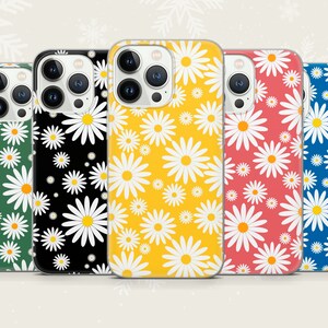 Colourful Daisies Flower Phone Case Cute Floral Cover for iPhone 15, 14 13 12 11 Pro, XR, Samsung A13, S22, S21 FE, A40, A72, A52, Pixel 6a