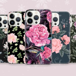 Cute Vintage Floral Phone Case Aesthetic Cottagecore Cover for iPhone 15, 14, 13 12 11 Pro, XR, Samsung S23, S21 FE, A40, A72, Pixel 8 7 6a