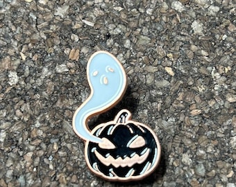 Pumpkin Enamel Pin,  Ghost Pin