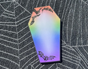 Small Rainbow Notepad,  Gothic memo pad,  tear away notepad,  Spooky Stationary