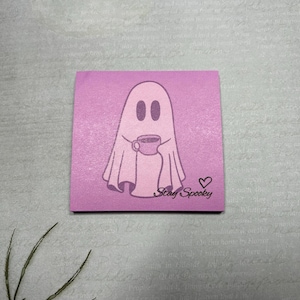 Coffee Ghost Sticky Notes,  Spooky Stationary, Gothic Notepad
