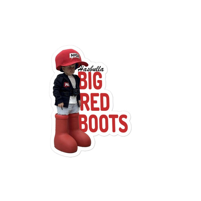 Hasbulla Big Red Boots Cartoon Graphic Sticker Trendy Etsy UK