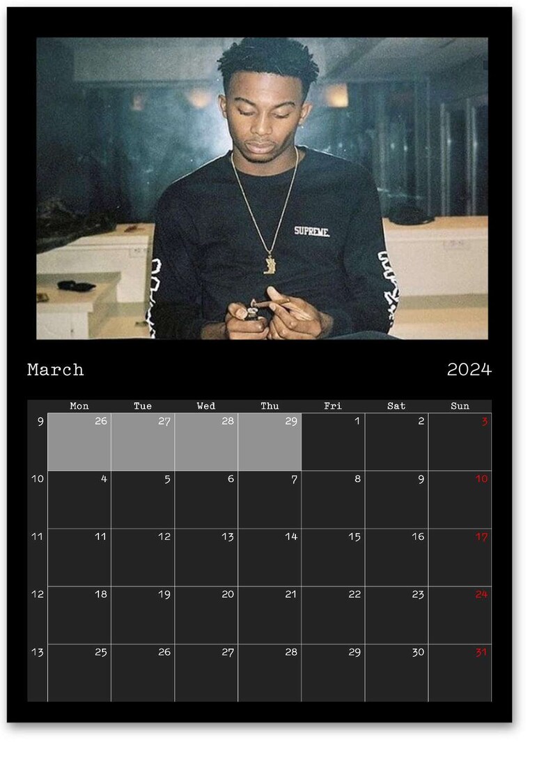 Playboi Carti Calendar 2024 Limited Edition Etsy