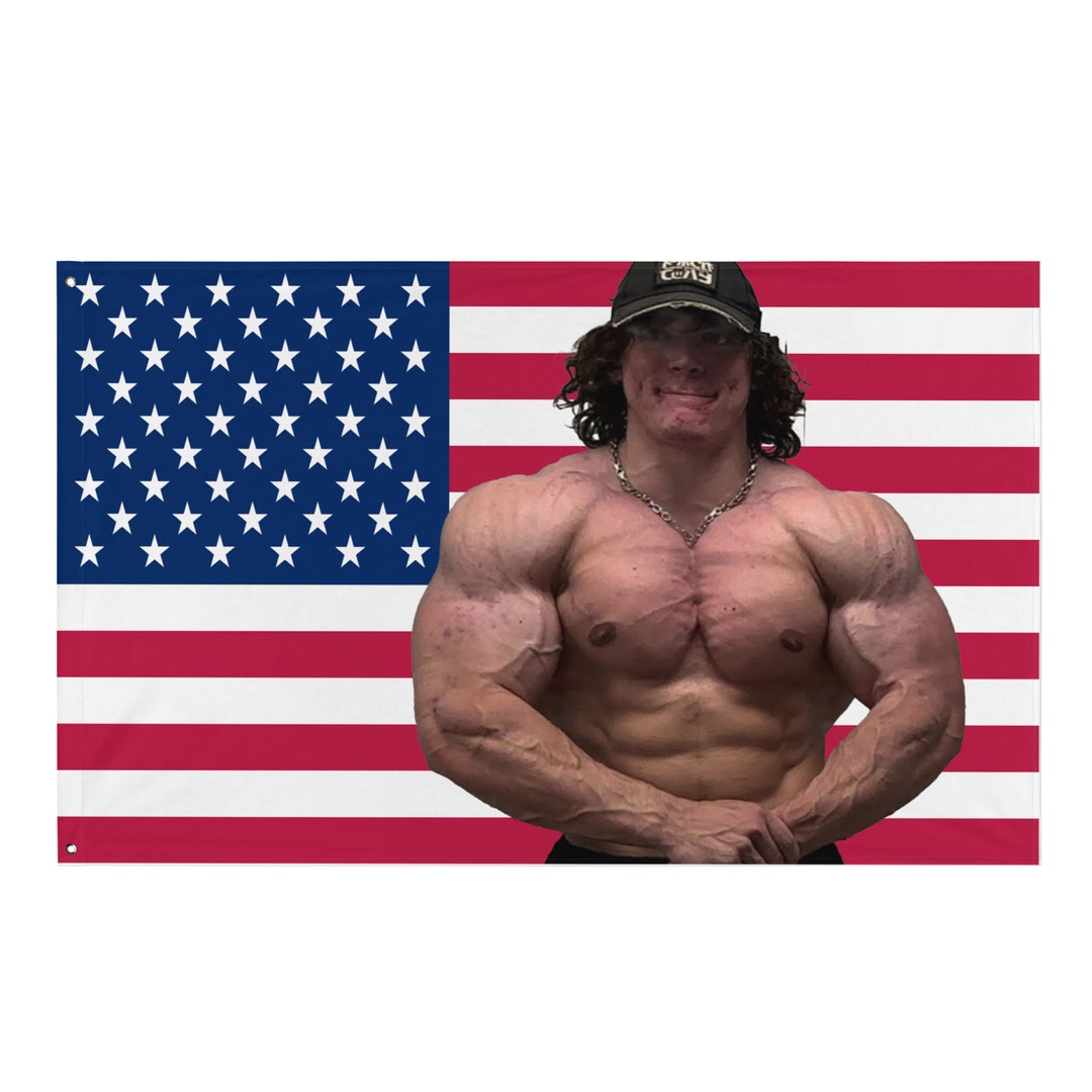 Sam Sulek Flag American Flag, Bodybuilder, Gym Bro Limited Edition by