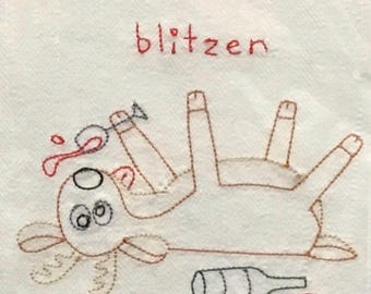 Asciugamano da cucina ricamato Blitzen