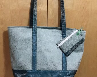 Borsa da giorno bicolore verde, borsa da viaggio, borsa per la spesa, bagaglio a mano, borsa per pannolini, borsa da lavoro. Include borsa bonus.