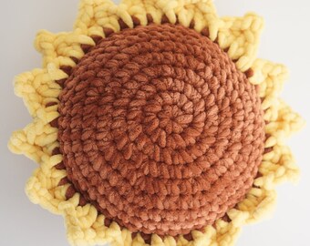 Sunflower Pillow | Crochet Sunflower Cushion | Sunflower Pillow | Flower Pillow | Sunflower Throw Pillow | Sunflower Decorative Pillow