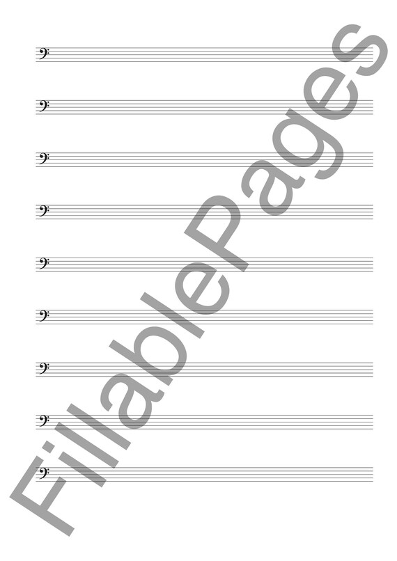 Blank Bass Clef Staff Paper US Letter & A4 PDF and PNG Etsy