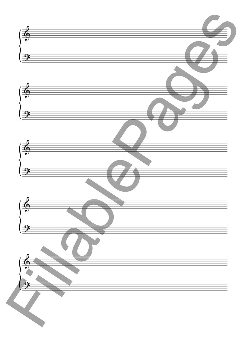 Blank Grand Staff Paper US Letter & A4 PDF and PNG Instant Download ...