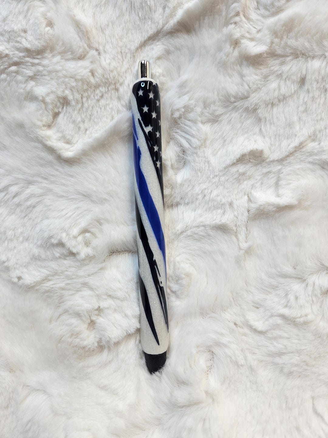 Thin Blue Line Pen: Handmade Epoxy Refillable Ink Joy Pen - Etsy