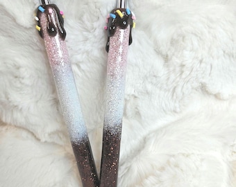 Neopolitan icecream themed Pen,  Epoxy Pen, Refillable Ink Joy Gel Pen.