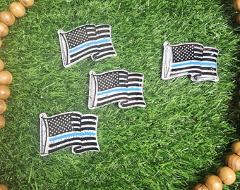 Custom Flag - Patriotic Badge -USA Badge: Glitter Badge Reel, Magnet, or Face Plate