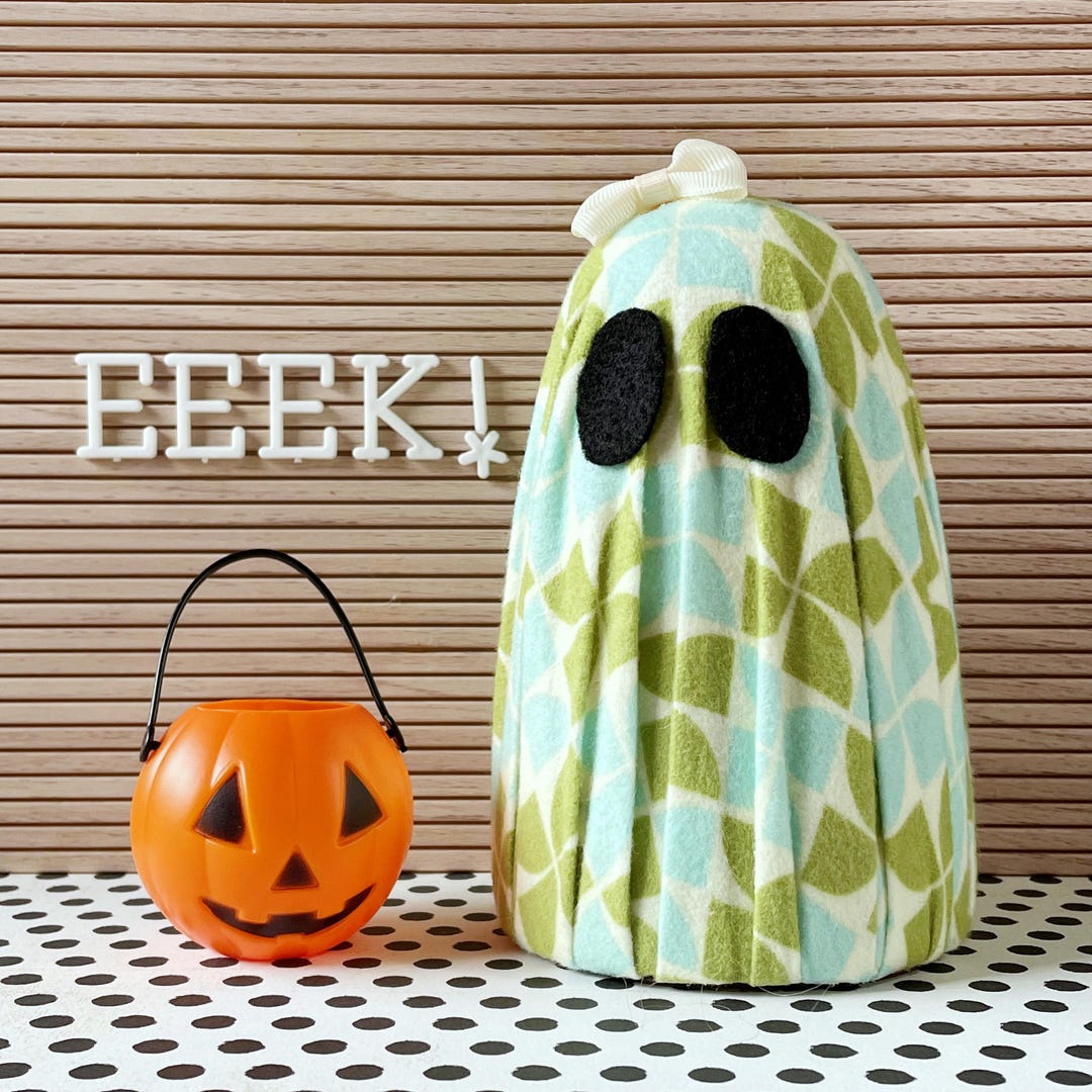Betsy - Spooky Cute Fabric Ghost Shelf Sitter, Halloween Decor, Retro ...
