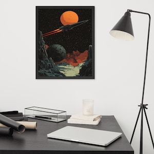 Cyberpunk Space Flight - Digital Art Print, Futuristic Home Decor