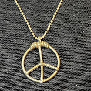Peace Symbol Pendant 925 Silver Italy (marked) & Necklace 16 inches