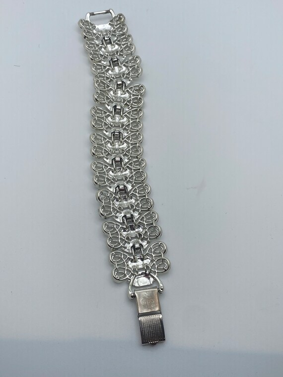 Coro Pegasus Chunky vintage silver tone bracelet o