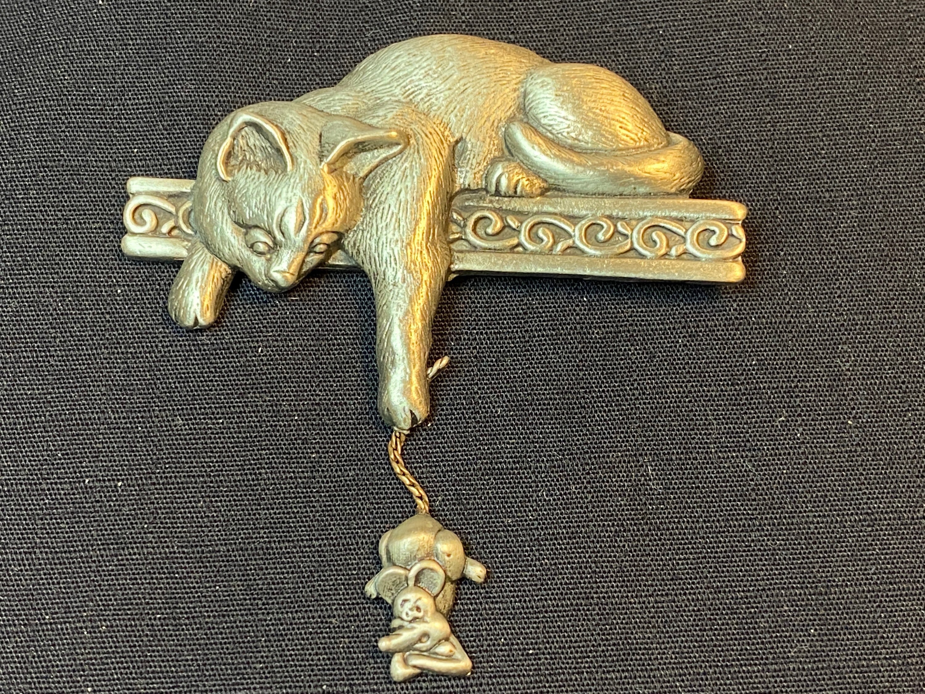 JJ Jonette Jewelry Silver Pewter 'Mom CAT & Kittens' Charm Bracelet – 7.5 Inch