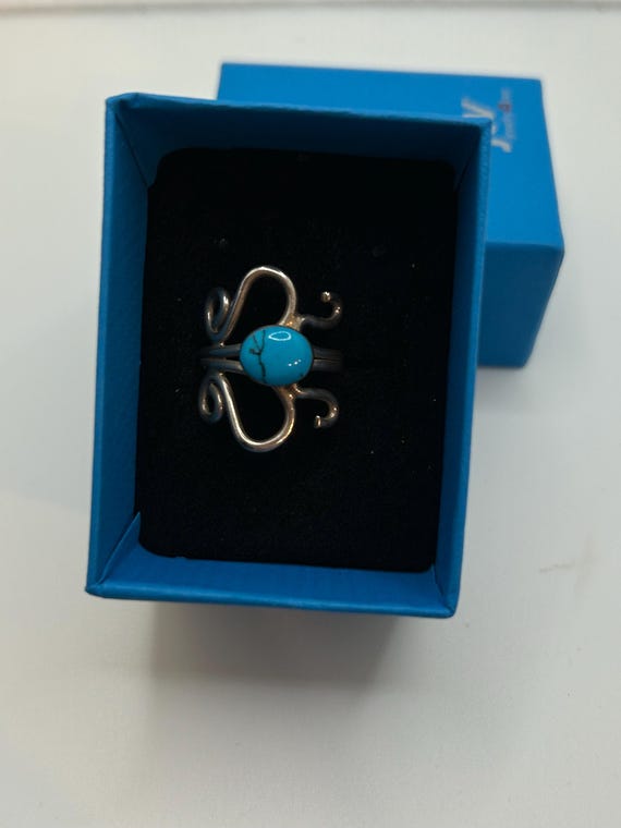 Southwest style statement ring!  Turquoise and si… - image 1