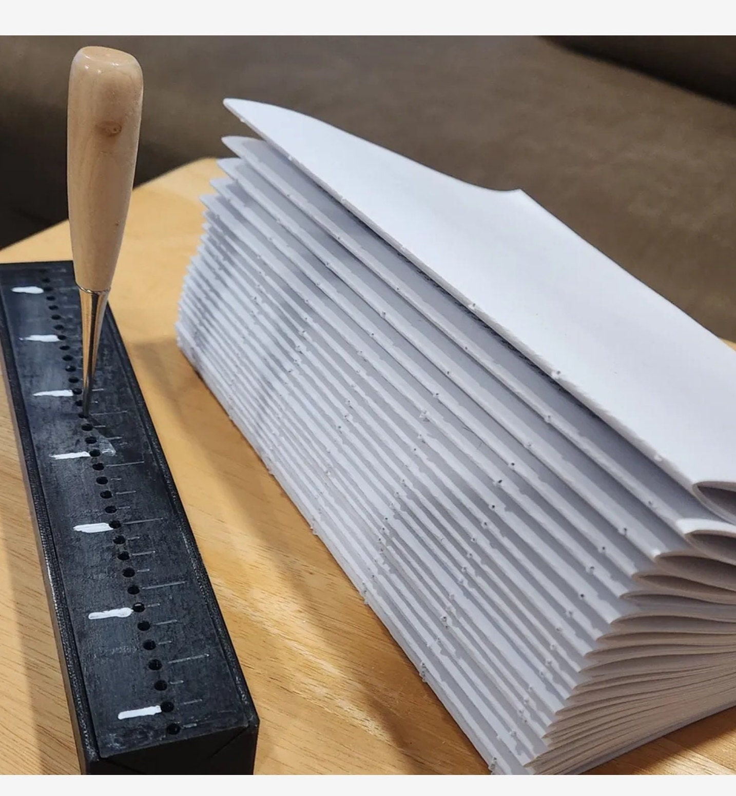 Bookbinding Signature Punching Tool Awl Guide tutorial Video Etsy