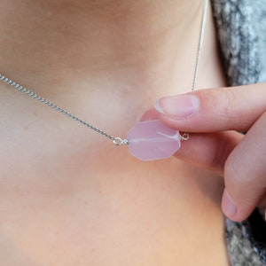 Simple Rose Quartz choker
