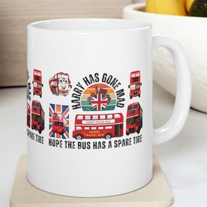 Prince Harry Spare Tire Mug. Meghan and Harry Funny | Double Hope the Bus Has a Spare Tire | Ceramic Mug 11oz | Funny Prince Harry Mug