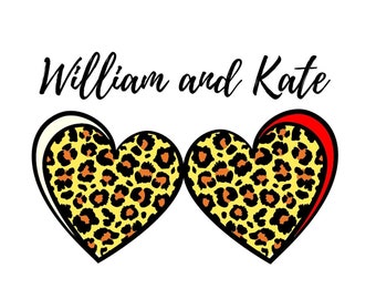 Princess Kate Gift for William and Kate Hearts for Prince Wiliam Hand Towel Face Towel or a Makeup Wash Cloth