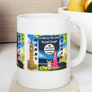 Prince Harry Mug| Meghan and Harry Funny| Funny Prince Harry Mug. Ceramic Mug 11oz | Gift for Pickleball Players| Gift for Corgi Lovers