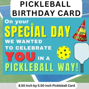 Pickleball Card Pickleball Gift for Pickleball Player Pickleball Gifts for Her Pickleball Birthday Card Funny Pickleball Playing Pickleball