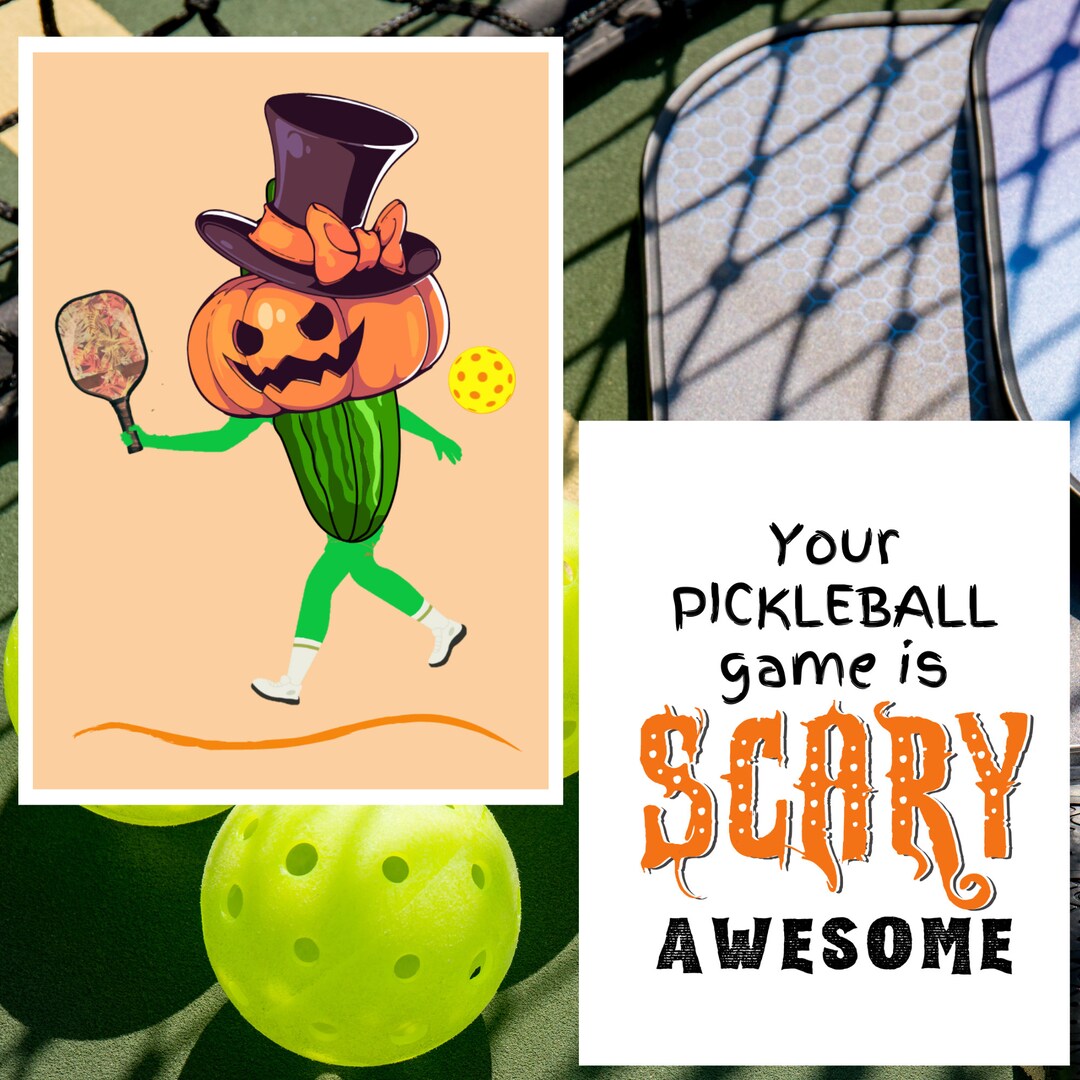 Pickleball Halloween Cards for Pickleball Gifts for Pickleball Playing