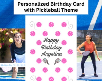 Personalized Pickleball Birthday Card Personalized Pickleball Gifts for Pickleball Gifts for Her Pickleball Cards Funny Pickleball Card