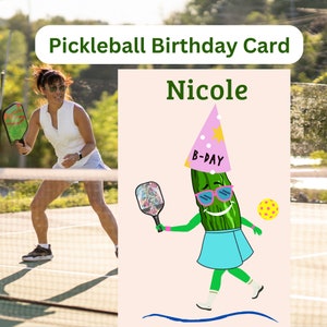 Funny Pickleball Birthday Card Pickleball Card Pickleball Gifts for Pickleball Gifts for Her Personalized Pickleball Decorations