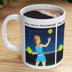 Funny Pickleball Mug Pickleball Gift for Playing Pickleball Funny Pickleball Coffee Cup with Positive Affirmation PLAY MORE PICKLEBALL