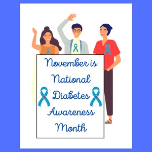 Diabetes Art Print for Awareness, November National Diabetes Month, 8.5 inch by 11 inch print on premium Art Paper, Wall Decor, Wall Print