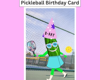 Funny Pickleball Birthday Card Pickleball Card Pickleball Gifts for Pickleball Gifts for Her Personalized Pickleball Decorations