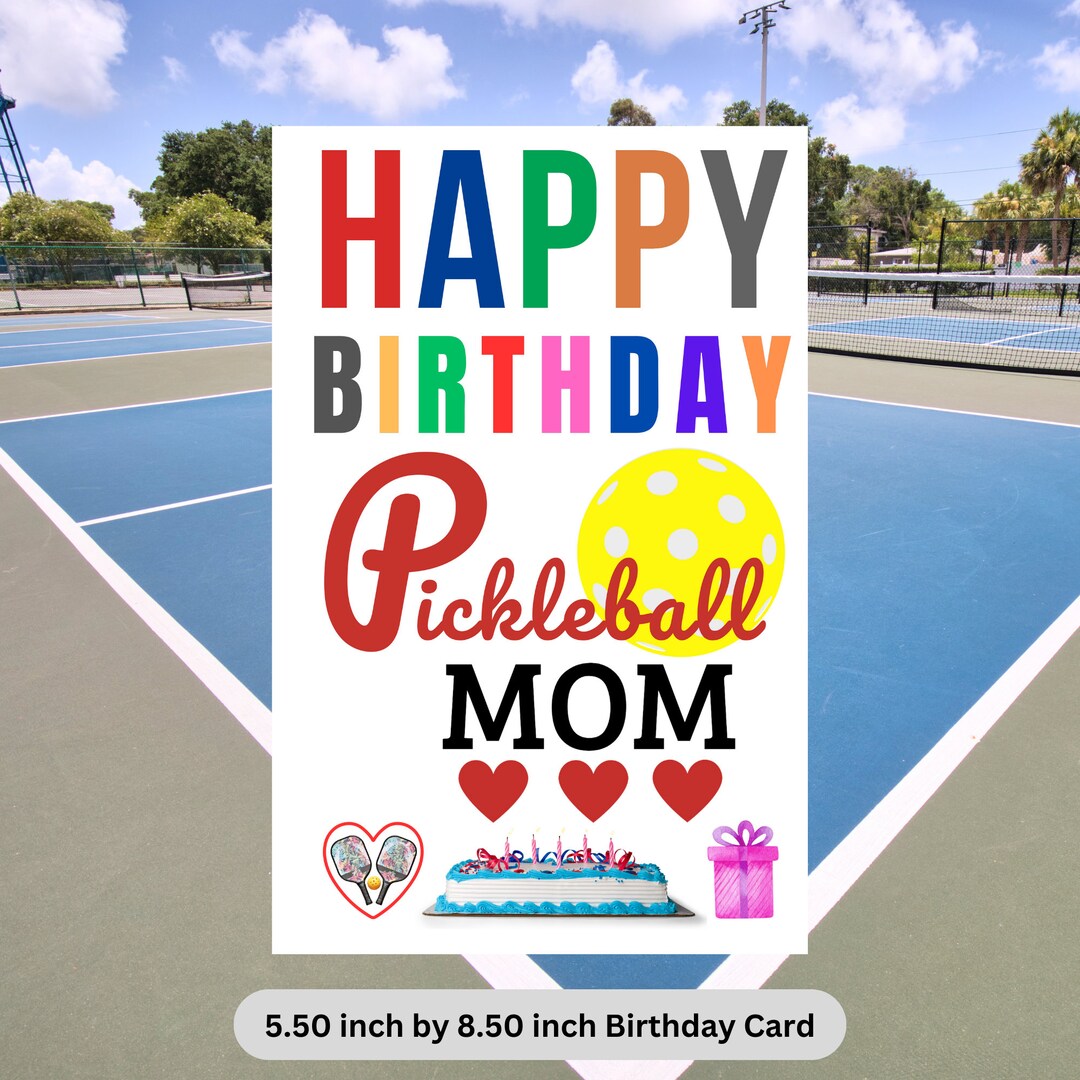 Pickleball Birthday Card for Mom Pickleball Gift for Pickleball Player