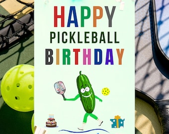 Funny Pickleball Birthday Card for Pickleball Player Cute Pickleball Gift Pickleball Lover Gift Funny Pickleball Gift for Playing Pickleball