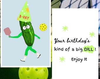 Pickleball Birthday Card Pickleball Gifts for Pickleball Gifts for Her Gifts for Him Pickleball Card Funny Pickleball Playing Personalized