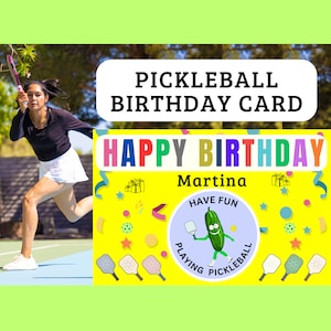 Pickleball Card Pickleball Gift for Pickleball Player Pickleball Gifts for Her Pickleball Birthday Card Funny Pickleball Playing Pickleball