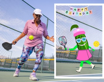 Funny Pickleball Birthday Card Pickleball Card Pickleball Gifts for Pickleball Gifts for Her Personalized Custom Pickleball Decorations