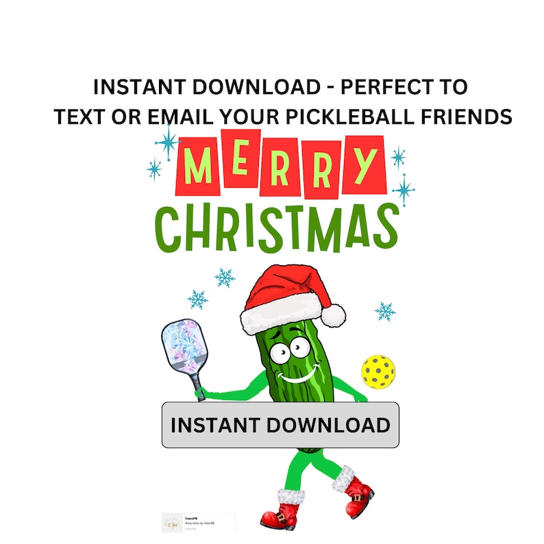 Pickleball Christmas Instant Download Christmas Pickleball Gifts for