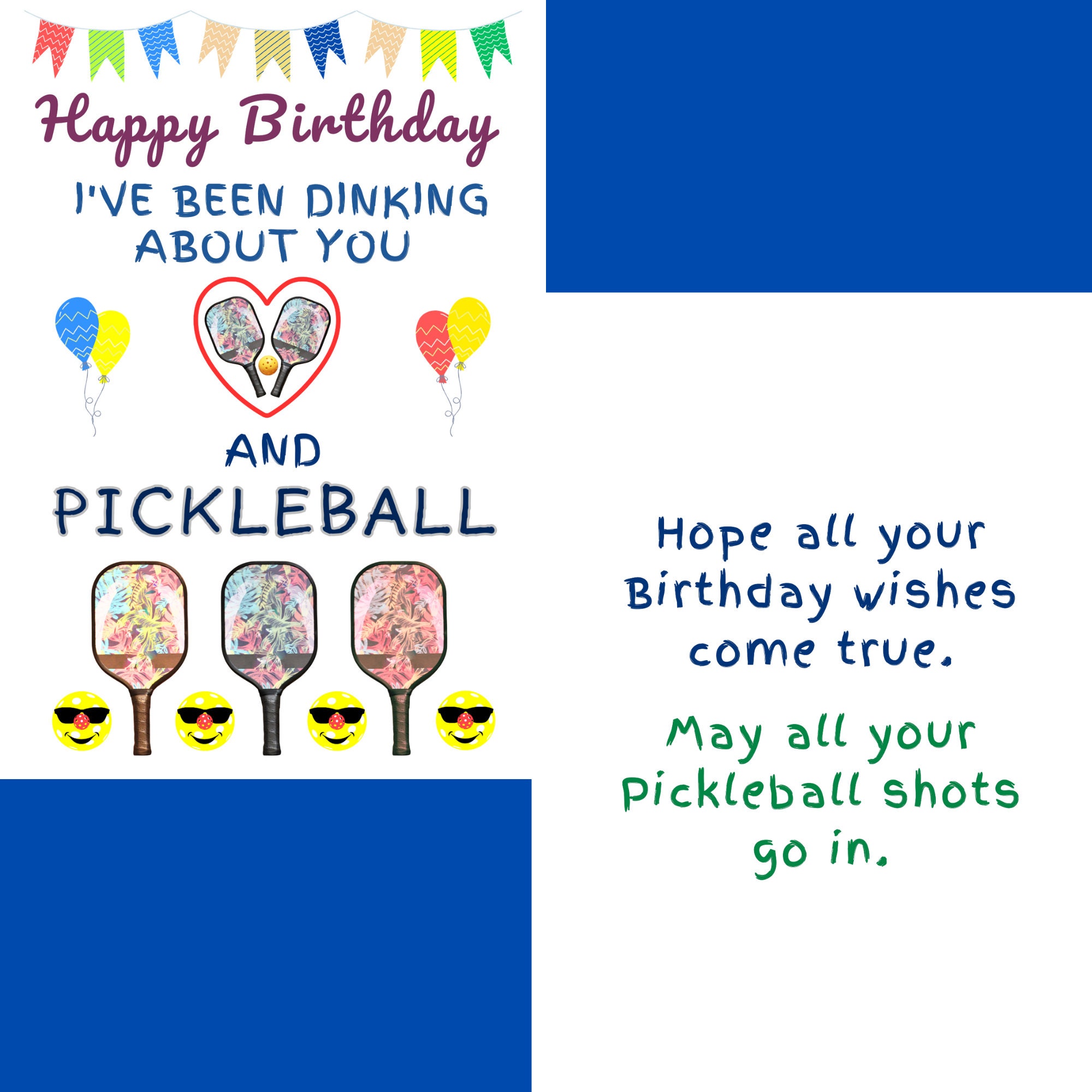 Pickleball Birthday Card Pickleball Gift for Pickleball Player