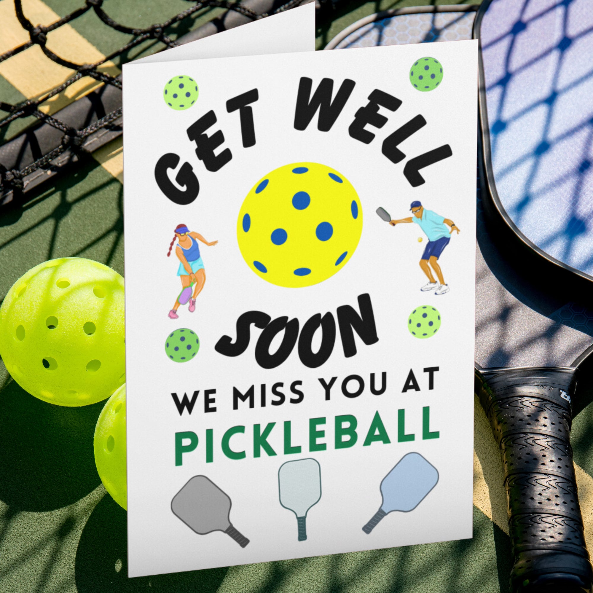 Pickleball Card Get Well Card Get Well Soon Gifts for Her Gifts for Him Gifts for Mom Gifts for Dad Cards for Pickleball