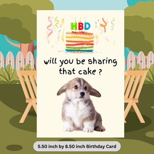 Carte d'anniversaire drôle de chien, carte d'anniversaire de chien, carte de joyeux anniversaire, carte d'anniversaire de Corgi, cadeau mignon de propriétaire de chien, cadeau d'amant d'animal familier