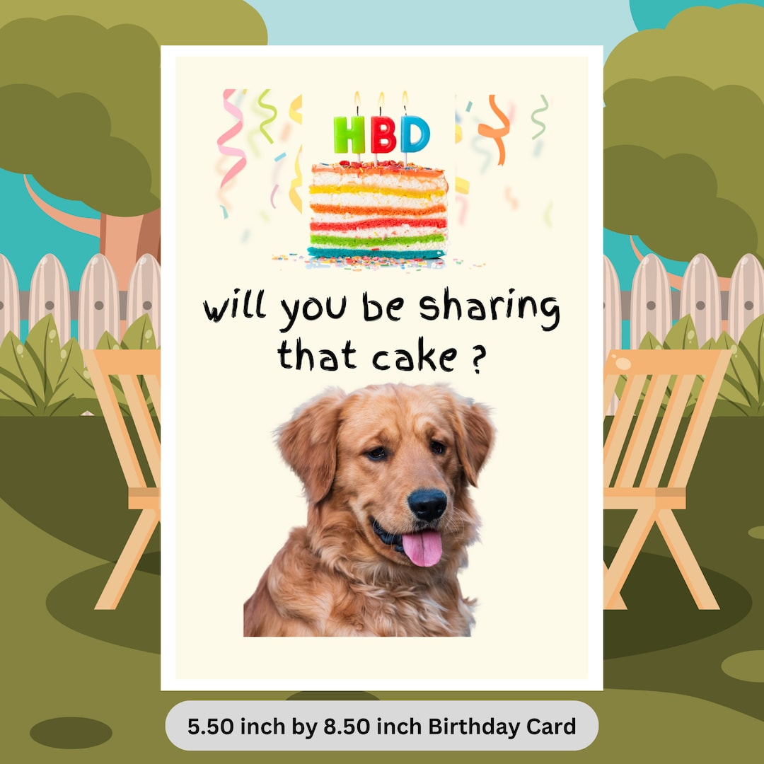 Funny Dog Birthday Card, Birthday Card From Dog, Happy Birthday Card ...