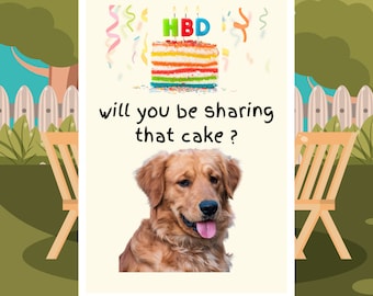 Carte d'anniversaire drôle de chien, carte d'anniversaire de chien, carte de joyeux anniversaire, carte d'anniversaire de Golden Retriever, cadeau mignon de propriétaire de chien, cadeau d'amant d'animal familier