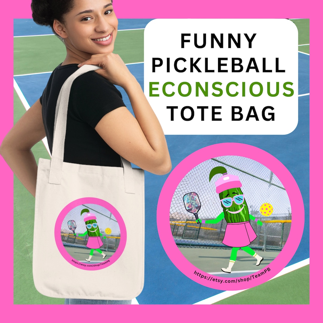 Funny Pickleball Organic Canvas Tote Bag Gifts for Pickleball Gifts for Her Gifts for Mom
